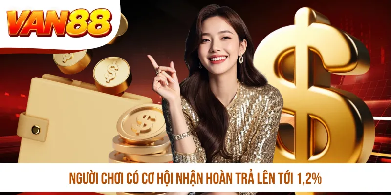 Người chơi có cơ hội nhận hoàn trả lên tới 1,2%